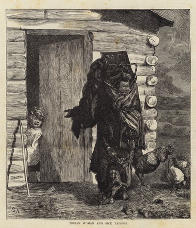 Indiai nő és beteg Papoose alkotó: Arthur Boyd Houghton