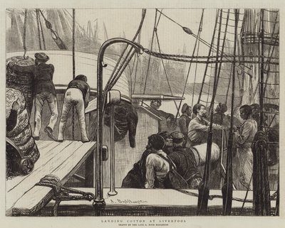 Cotton leszállása Liverpoolban alkotó: Arthur Boyd Houghton