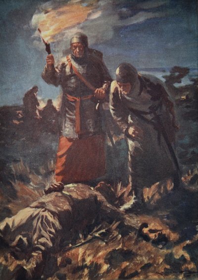 Hiába keresték holttestét a meggyilkoltak között, illusztrációja H.E. „Németország története” című művéből. Marshall alkotó: Arthur C. (after) Michael