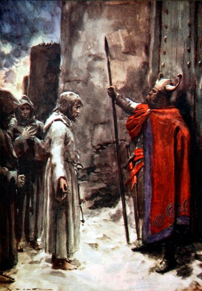 IV. németországi Henrik Canossa kapuin kívül, Olaszország, 1077 1913 alkotó: Arthur C Michael