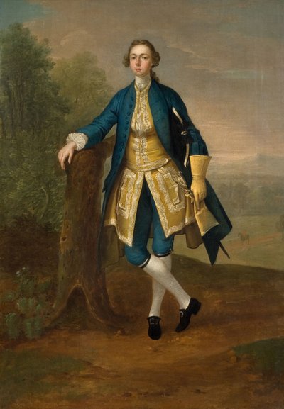 Egy kék ruhás férfi portréja, 1785. alkotó: Arthur Devis