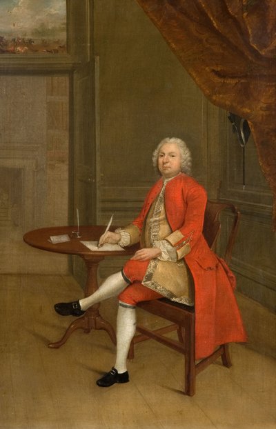 Egy vörös ruhás férfi portréja, 1785. alkotó: Arthur Devis