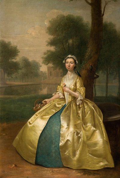 Egy aranyruhás nő portréja, 1785. alkotó: Arthur Devis