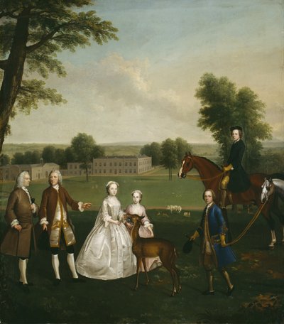 Thomas Lister és családja a Gisburne Parkban, 1740-41 alkotó: Arthur Devis