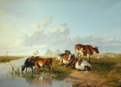 Táj egy szarvasmarhával Wool közelében, Dorset alkotó: Arthur Douglas Peppercorn