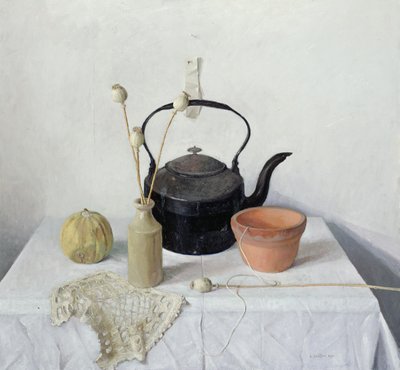 Vízforraló, Pipacsfejek és tök, Csendélet, 1990 alkotó: Arthur Easton
