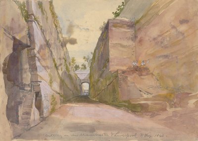 Vágás a Manchesteri és Liverpooli Vasúton alkotó: Arthur Fitzwilliam Tait