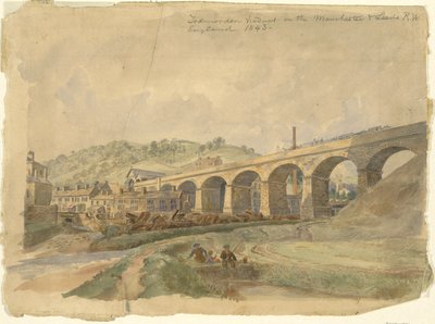 Todmorden viadukt a Manchester & Leeds Railway-n, Anglia 1843 alkotó: Arthur Fitzwilliam Tait