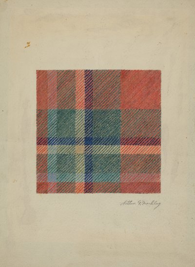 Kockás gyapjútakaró, c. 1938. alkotó: Arthur G. Merkley