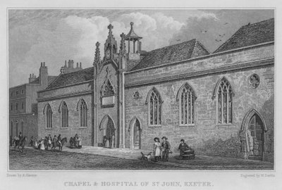 Kápolna és Szent János Kórház, Exeter (metszet) alkotó: Arthur Glennie
