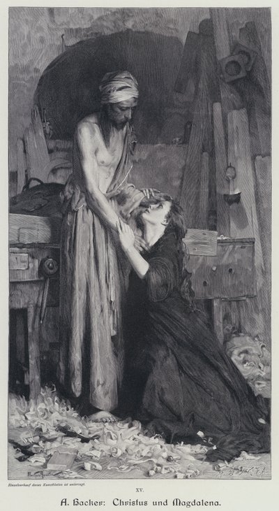 Krisztus és a Magdolna (metszet) alkotó: Arthur Hacker