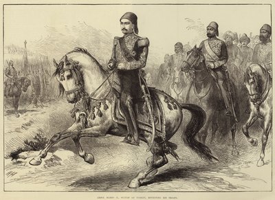 Abdul Hamid, Törökország szultána, áttekinti csapatait alkotó: Arthur Hopkins