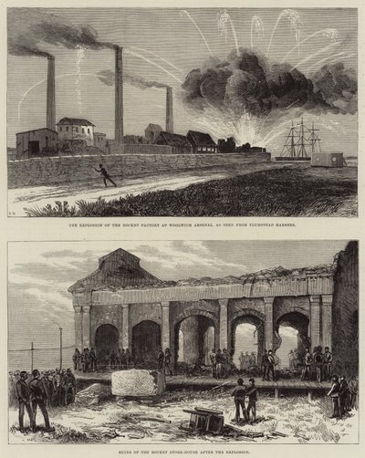 A Woolwich Arsenal rakétagyárának felrobbanása alkotó: Arthur Hopkins