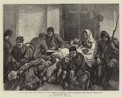 Az orosz-török háború, az európai hadjárat kezdete, az Ibrailából kivándorló családok, várakozás az éjféli vonatra alkotó: Arthur Hopkins