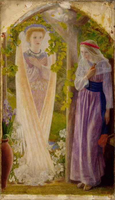 Angyali üdvözlet, 1858 alkotó: Arthur Hughes