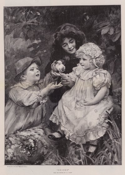 Csibék (metszet) alkotó: Arthur John Elsley