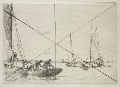 Oyster Dredging, West Mersea alkotó: Arthur John Trevor Briscoe