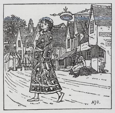 Hans Christian Andersen: A lány, aki a cipón taposta (litho) alkotó: Arthur Joseph Gaskin