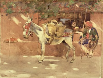 Egy mellékút Granadában, 1891 (wc papíron) alkotó: Arthur Melville
