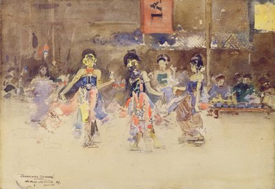 A jávai táncosok, 1889 (wc papíron) alkotó: Arthur Melville