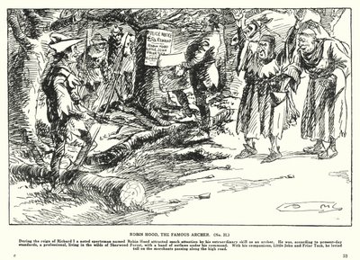 Robin Hood, a híres íjász (litográfia) alkotó: Arthur Moreland