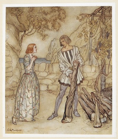 III. FELvonás: I. jelenet, 15. sor Jaj, könyörgöm, ne dolgozz olyan keményen. alkotó: Arthur Rackham