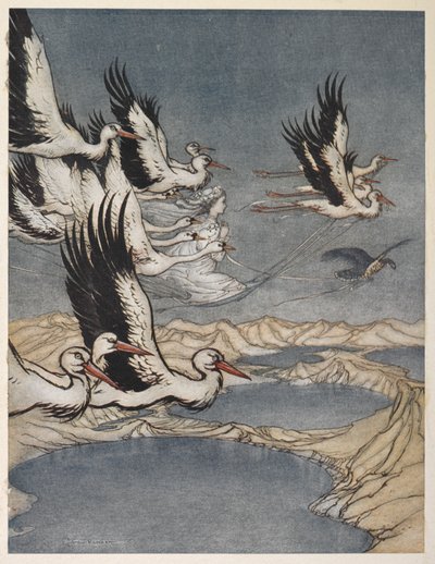 Egy madárraj, amely elviszi Earl Mar lányát az esküvője előestéjén alkotó: Arthur Rackham