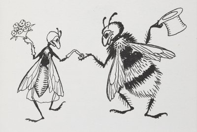 Egy légy és méh összeházasodnak. alkotó: Arthur Rackham