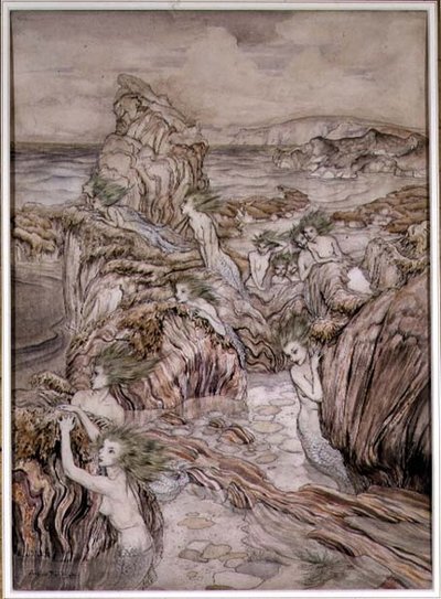 Aly, illusztráció Nathaniel Hawthorne "The Three Golden Apples" című csodakönyvéből, kiadó: Hodder and Stoughton (toll és tinta, akvarell, papír). alkotó: Arthur Rackham