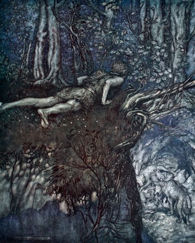 „És ott megtanultam, milyen a szerelem” (1924). alkotó: Arthur Rackham
