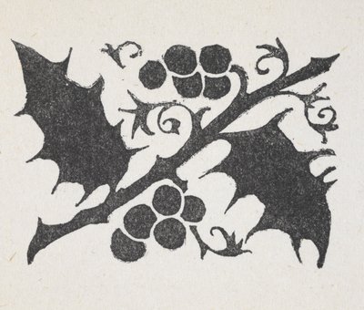 Fekete-fehér nyomtatás magyallevél és bogyók alkotó: Arthur Rackham