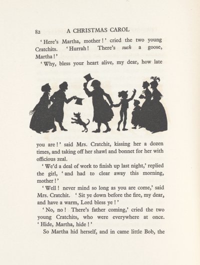 "Bob Cratchit és Tiny Tim", 1915 (litho) alkotó: Arthur Rackham
