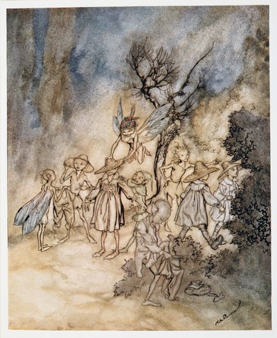 Lépjen be bizonyos aratók, megfelelően lakott, illusztráció William Shakespeare: A vihar, kocsma. 1926 alkotó: Arthur Rackham