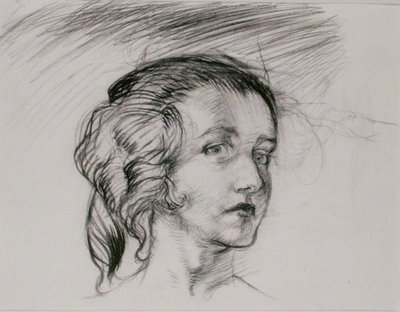 Lányfej (ceruza papíron) alkotó: Arthur Rackham