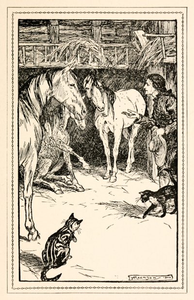 Gullivert abban a megtiszteltetésben részesítette, hogy mesterei kikérdezték a IV. részből: Utazás a Houyhnhnm-ek országába a Gullivers utazásokban (Jonathan Swift) alkotó: Arthur Rackham