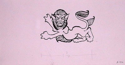 Heraldikus oroszlán, illusztráció a „The Allies Fairy Book”-hoz, 1916-ban (toll és tinta papíron) alkotó: Arthur Rackham