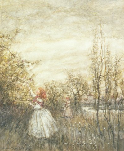 Honeysuckle, 1905 (wc fehérrel megemelve és papíron kihagyva) alkotó: Arthur Rackham