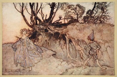 Hogy most lélek! elhervadsz, vándorolsz, illusztráció a Szentivánéji álomból, William Shakespeare, 1908 alkotó: Arthur Rackham