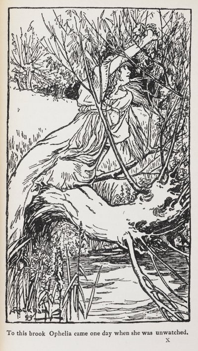 Illusztráció a Hamletből alkotó: Arthur Rackham
