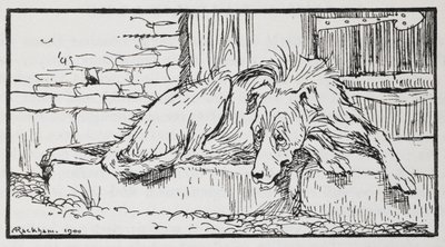 Illusztráció az öreg szultántól egy kutyáról. alkotó: Arthur Rackham