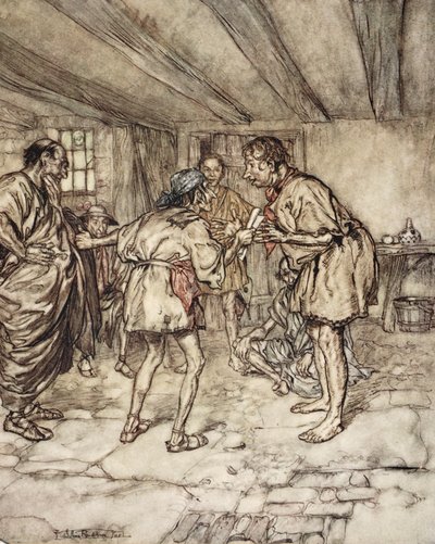 Hadd játsszam én is az oroszlánt, William Shakespeare 1908-as Szentivánéji álom című illusztrációja alkotó: Arthur Rackham