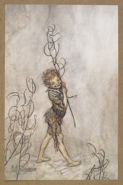 – Uram, micsoda bolondok ezek a halandók! Korong. Jelenet a Szentivánéji álomból. alkotó: Arthur Rackham