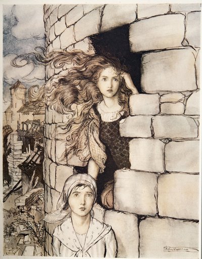Mail Maleen, a Little Brother & Little Sister és a Grimm testvérek egyéb meséiből, pub.1917 alkotó: Arthur Rackham