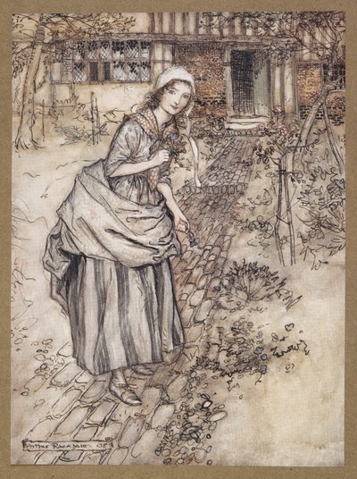 A leányzók tétlenségnek hívják. Jelenet a Szentivánéji álomból. alkotó: Arthur Rackham
