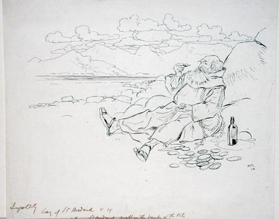 „Most St. Medard a Nílus partján lakott”, illusztráció a „The Ingoldsby Legends, or Mirth and Marvels” című művéből, Thomas Ingoldsby 1898-ban megjelent (toll és tinta papíron) alkotó: Arthur Rackham