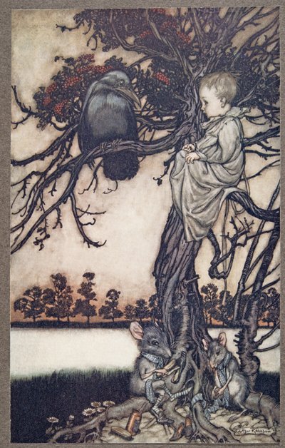Tegye az ő furcsa esetét Old Solomon Caw elé, J. M. Barrie (1860 - 1937), kocsma, a Kensington Gardensben található Peter Pan-ből. 1906 alkotó: Arthur Rackham