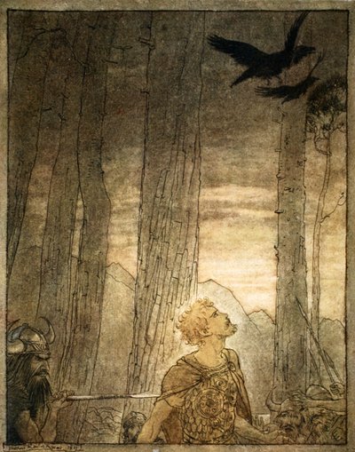"Siegfried halála", 1924. alkotó: Arthur Rackham