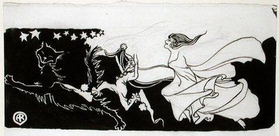 Starlight Frolics (toll és tinta papíron) alkotó: Arthur Rackham
