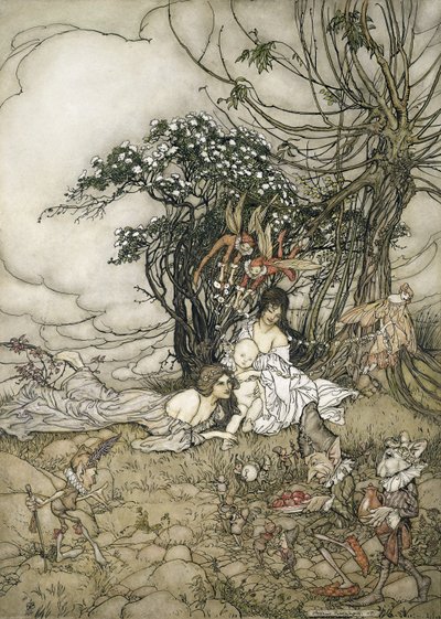 The Changeling, 1905 (wc, toll és tinta papíron) alkotó: Arthur Rackham