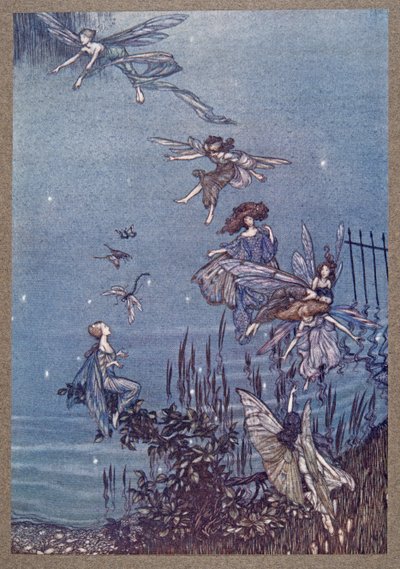 The Fairies of the Serpentine, Pán Pétertől a Kensington Gardensben, J M Barrie (1860-1937), pub. 1906 alkotó: Arthur Rackham